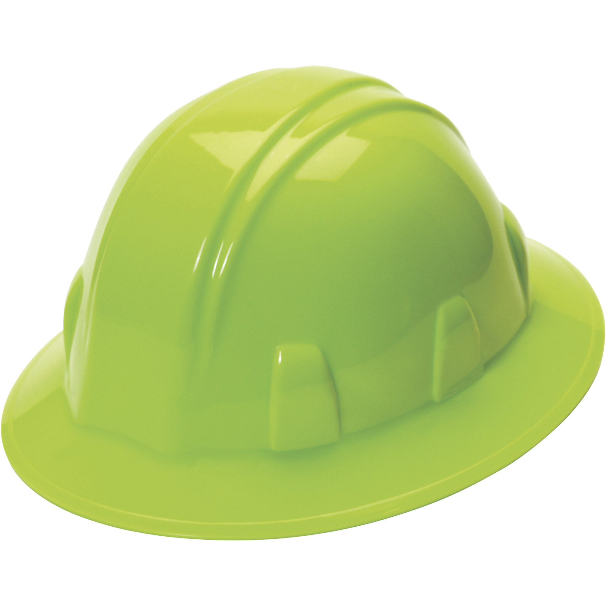 Pyramex Full-Brim Reversible Hard Hat, 4-Point Ratchet Suspension, High Visibility Lime, Model# HP24131